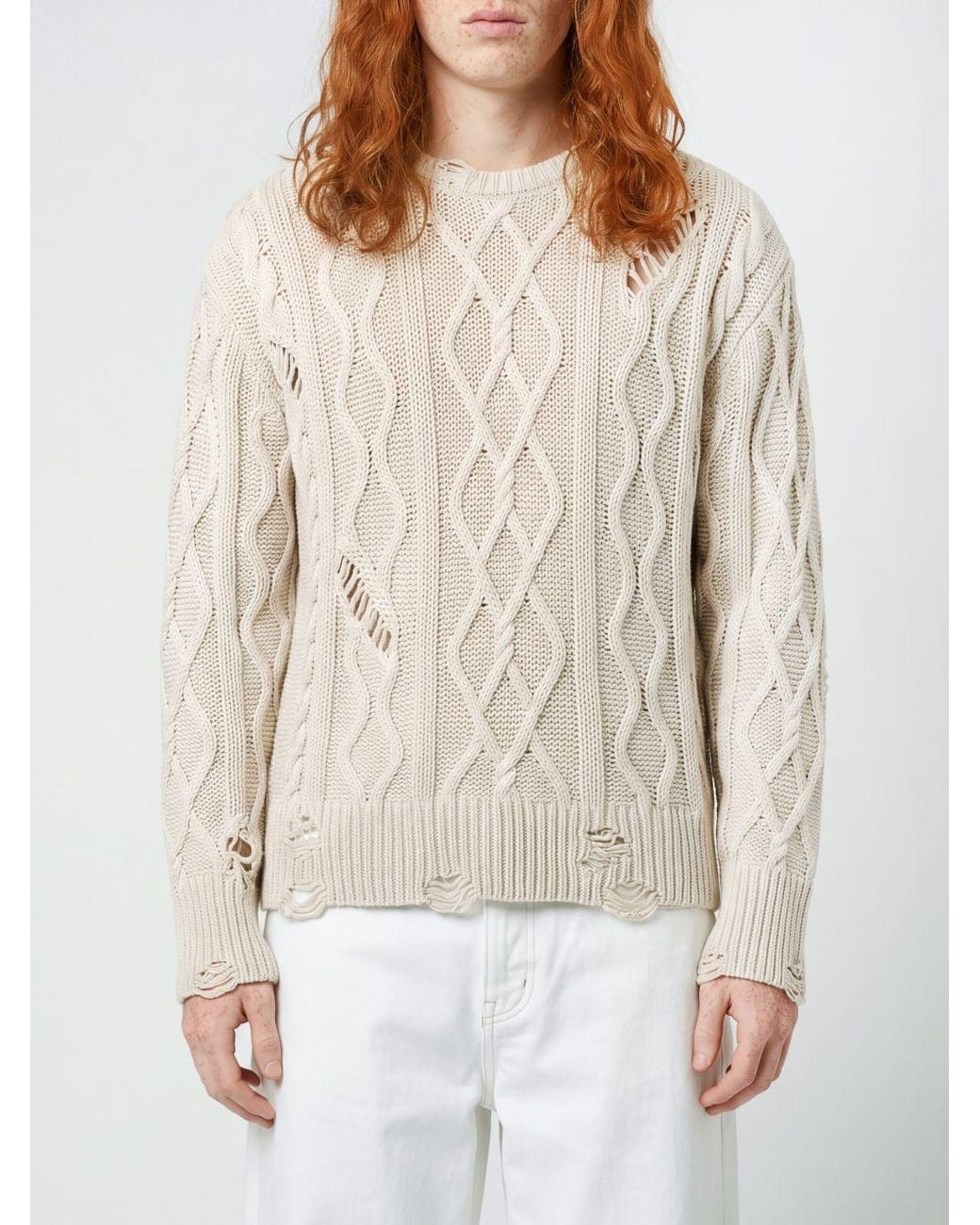 CAMPERLAB White Cotton Crewneck Sweater With Ribbed Cuffs And Hem for men