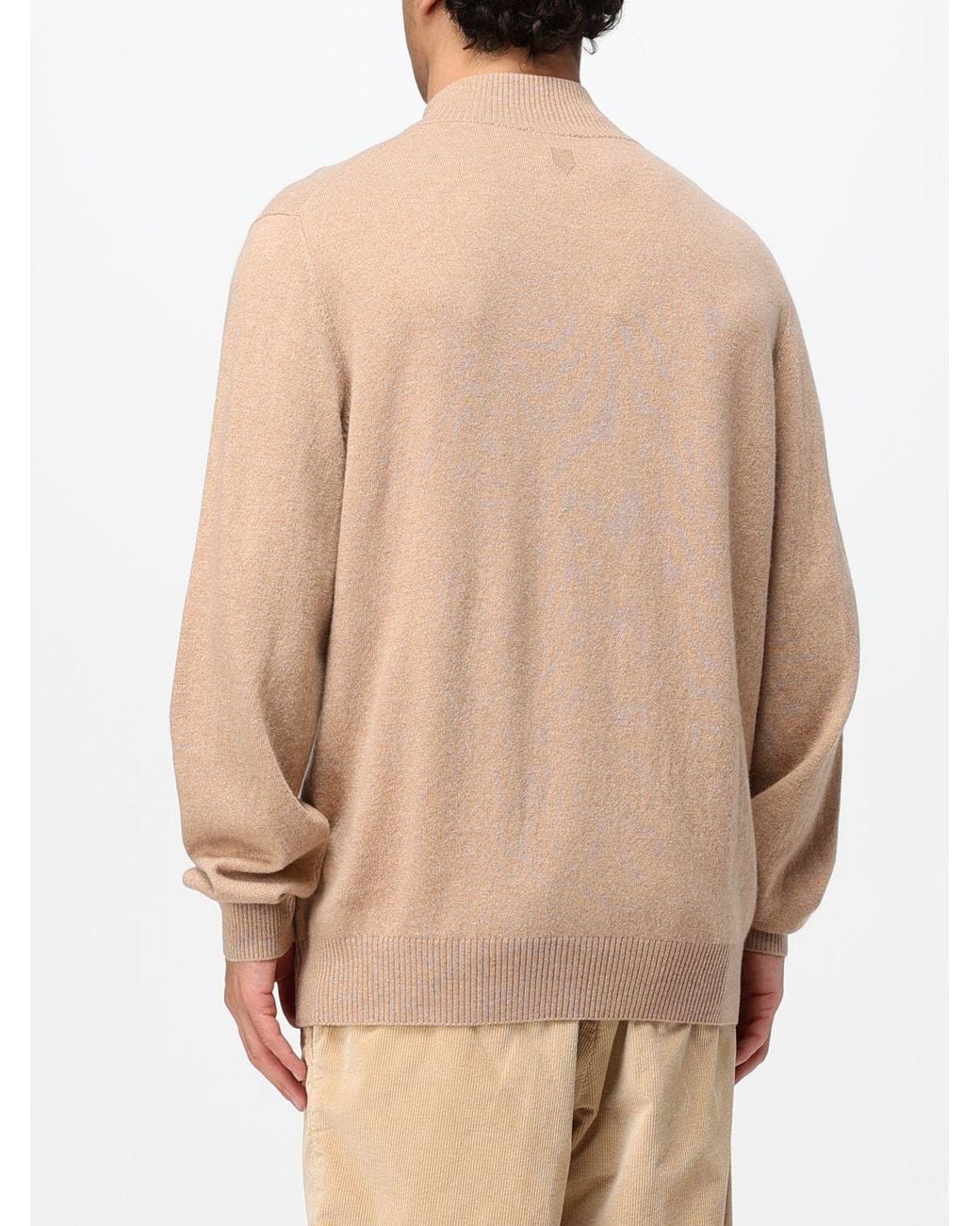 Canali Natural Wool And Cashmere Blend Mock Neck Zip-Up Cardigan for men