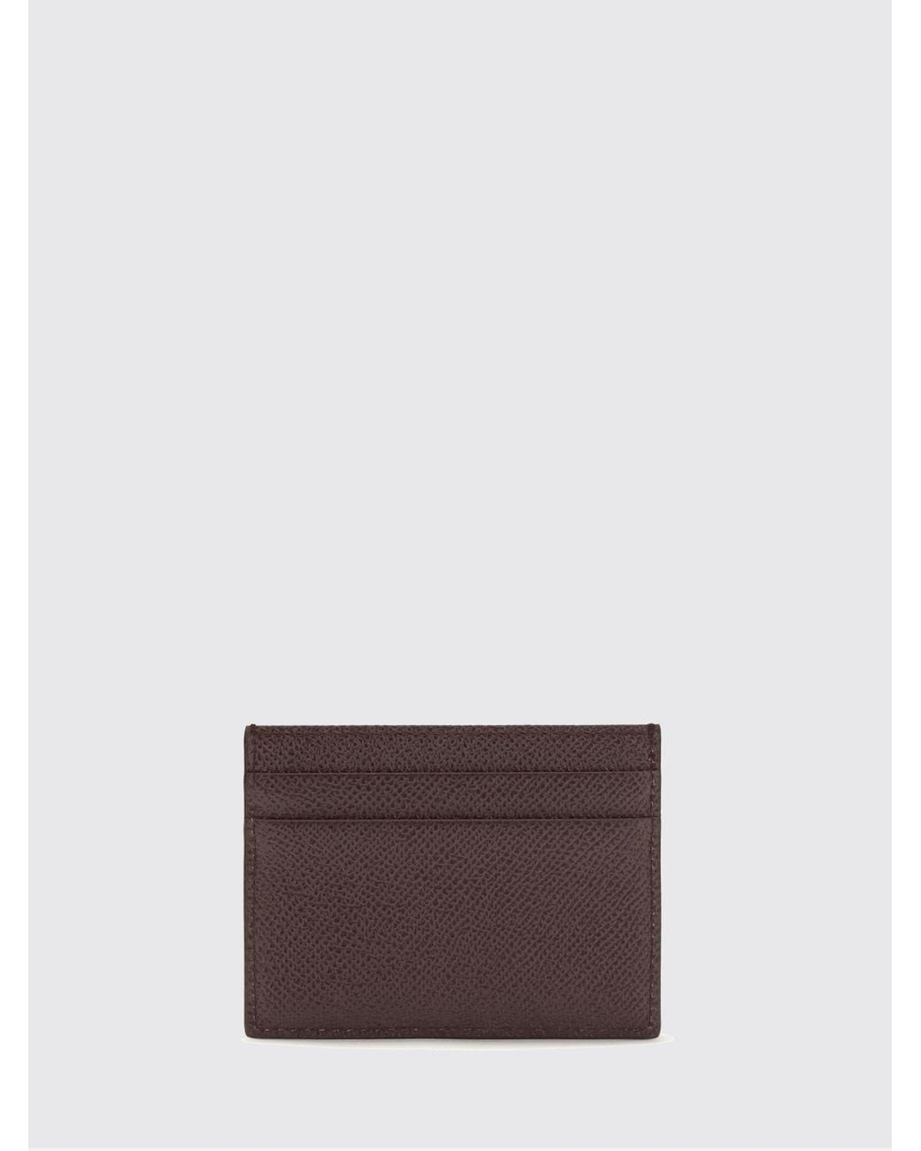 Dolce & Gabbana Multicolor Dolce &Amp Gabbana Grained Calfskin Card Holder With Metallic Logo