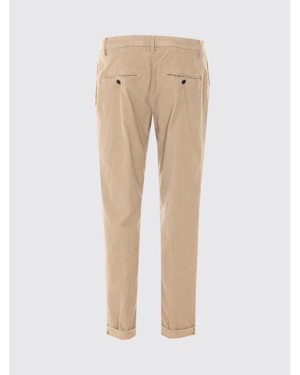 Dondup Natural Gaubert Slim Fit Corduroy Chino Pants With Turn-Up Hem for men