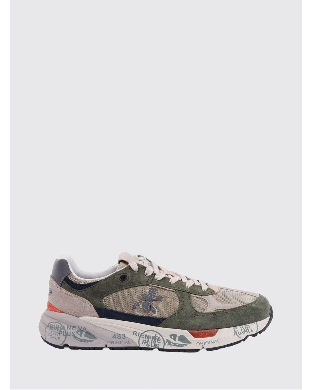 Premiata White Mase Suede And Mesh Sneakers for men
