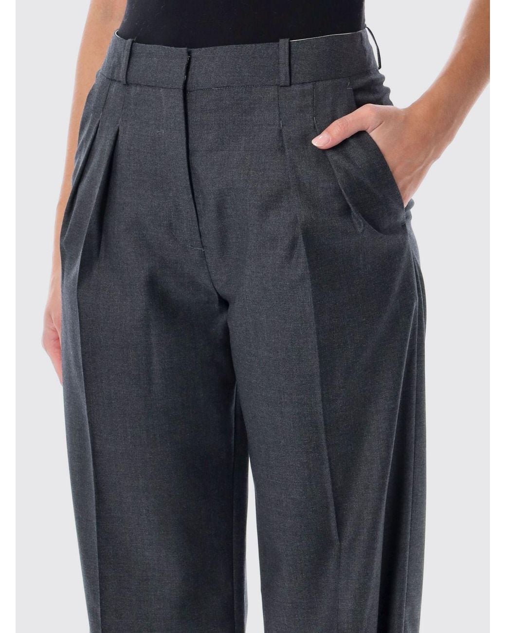 Loulou de Saison Blue Wide-Leg Sartorial Virgin Wool Trousers