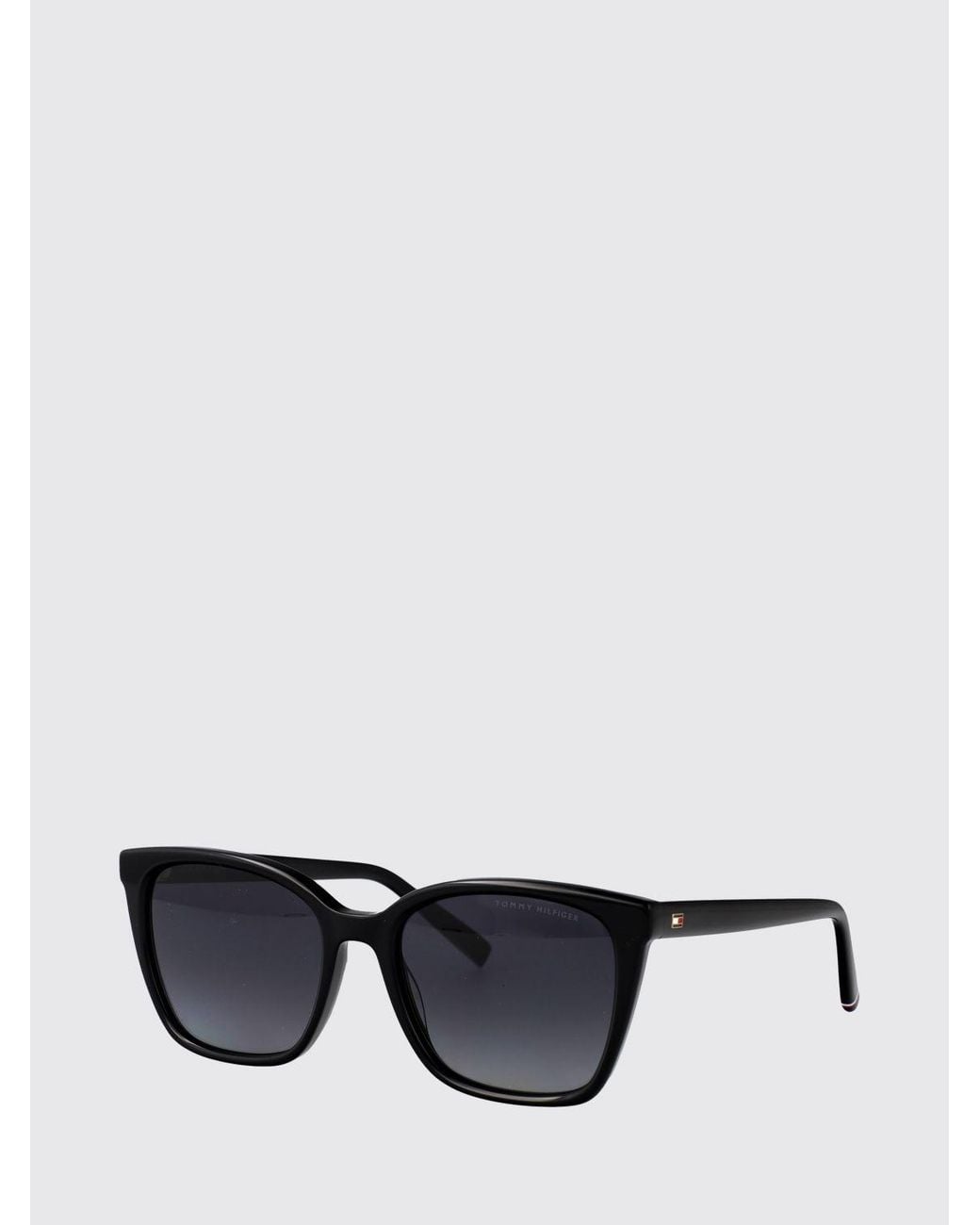 Tommy Hilfiger Black Cat-Eye Acetate Sunglasses With Tortoiseshell Print