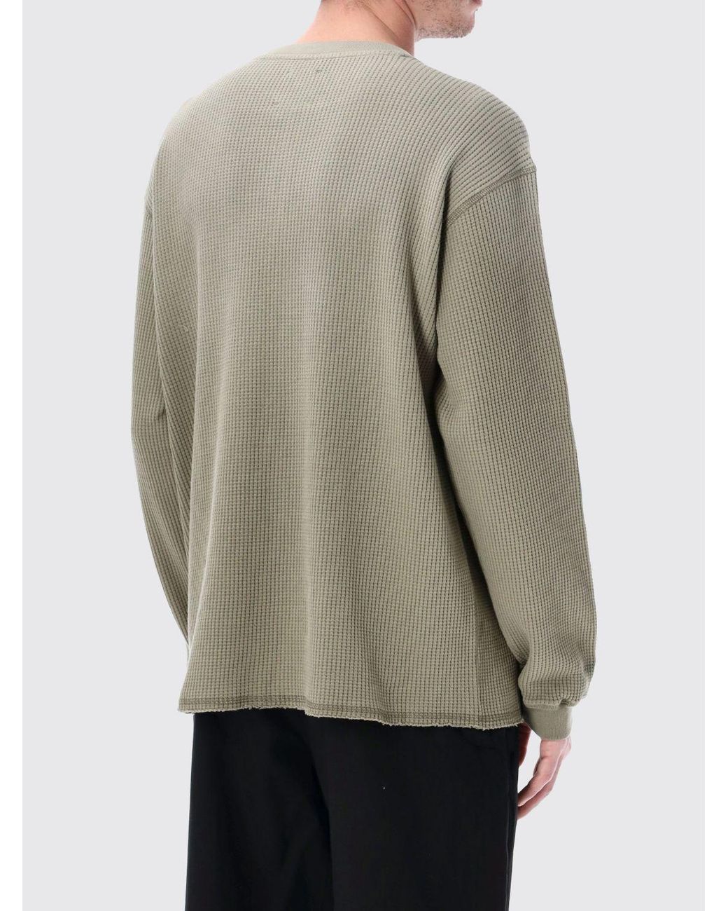 Roa Gray Cotton T-Shirt With Buttons for men