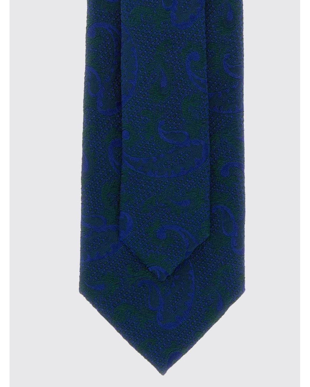 Brioni Blue Paisley Jacquard Silk Tie for men