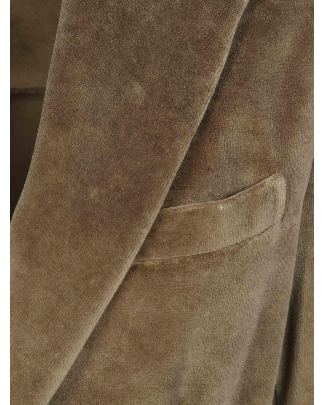 Circolo 1901 Brown Single-Breasted Velvet Blazer With Slit Pockets