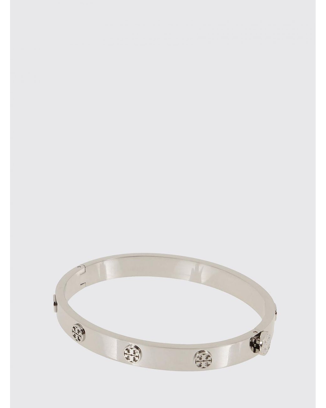 Tory Burch Natural Miller Double T Logo Bangle Bracelet