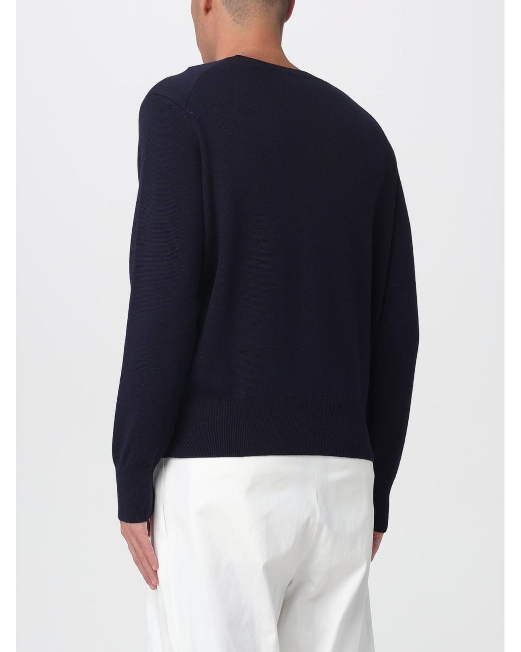 AMI Blue Crewneck Top With Embroidered Logo for men