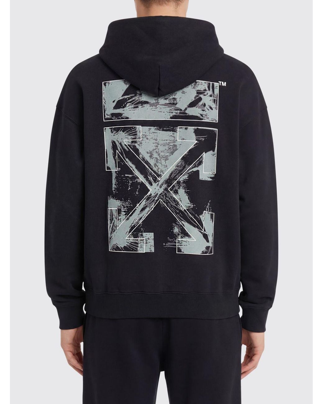 Off-White c/o Virgil Abloh Blue Arrow Cotton Hoodie for men
