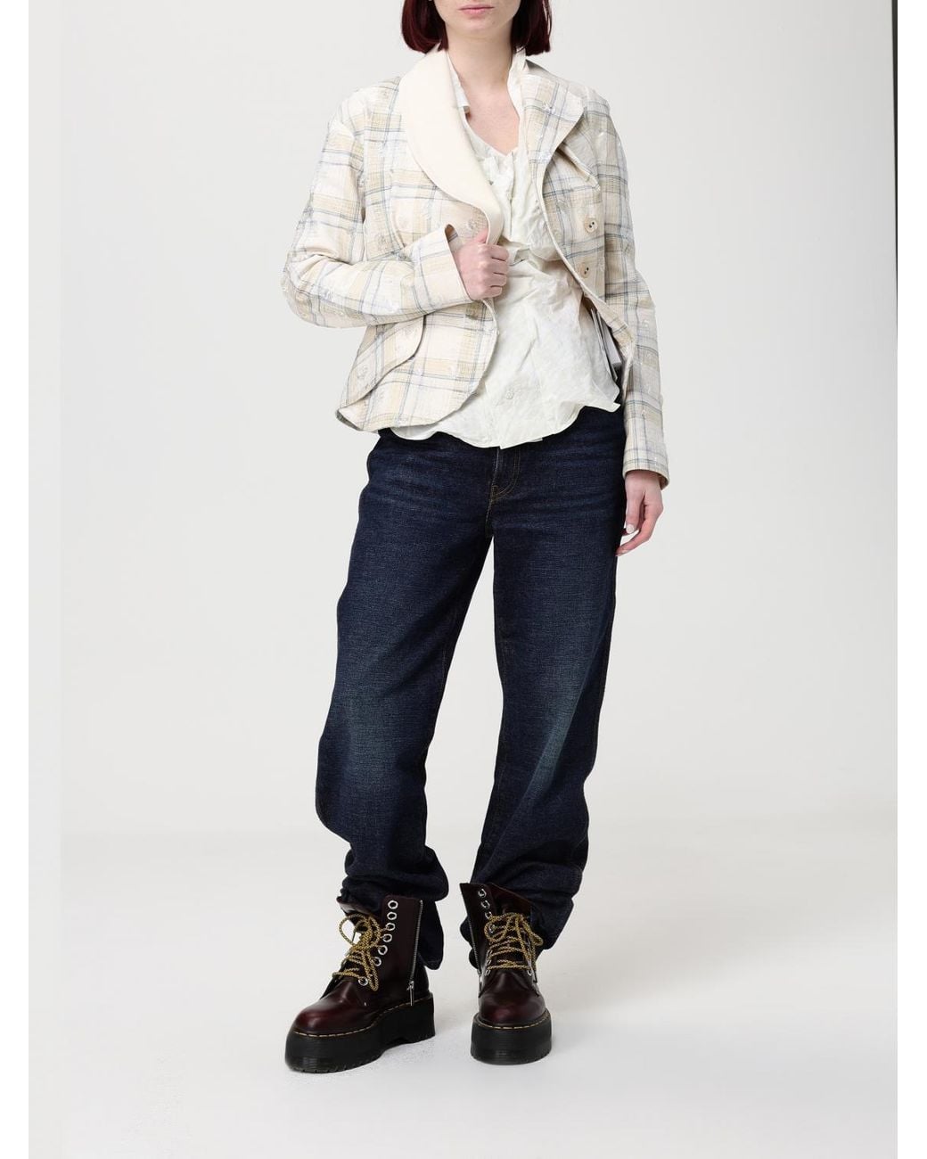 Vivienne Westwood Natural Check Cotton Blend Jacket