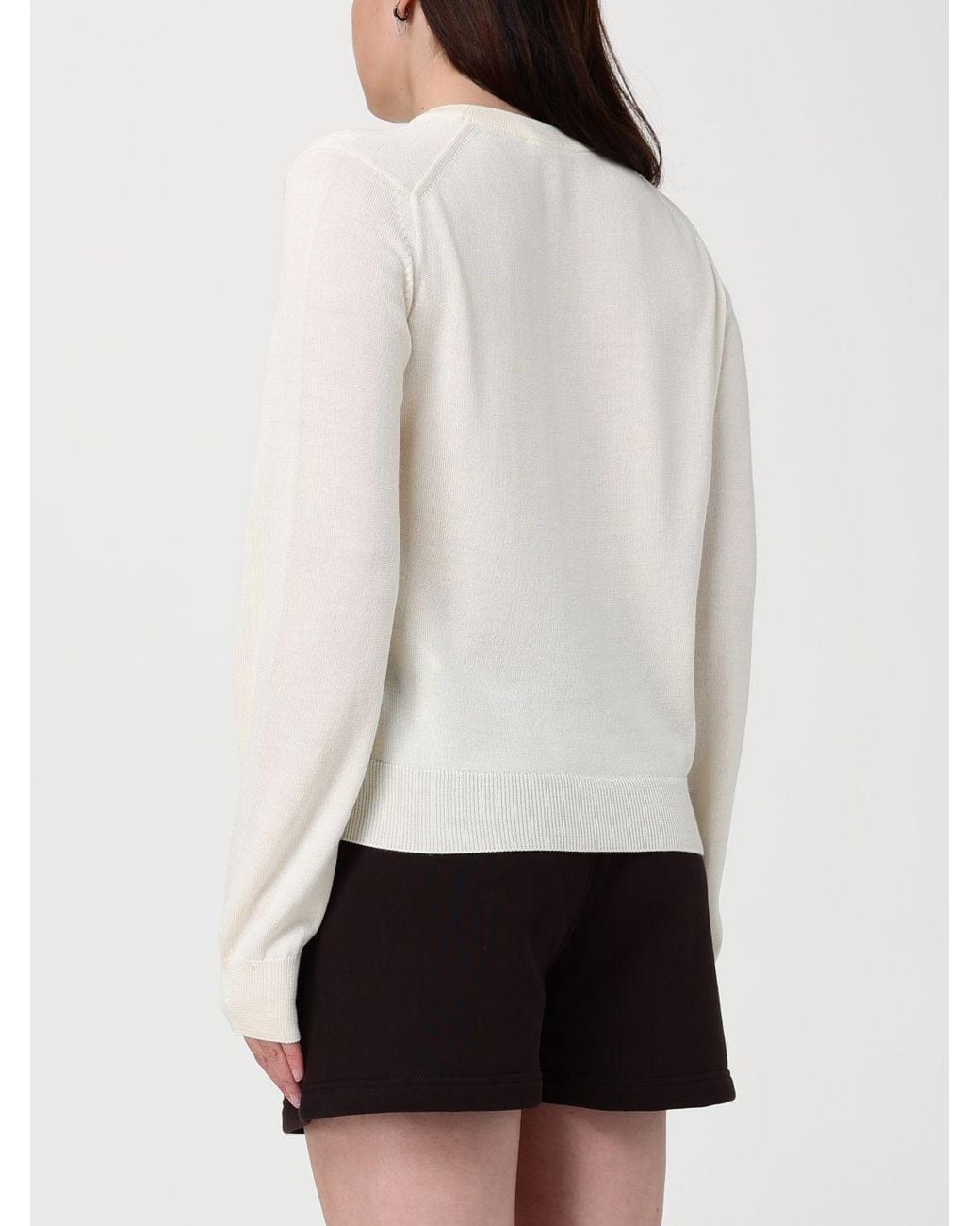 Maison Kitsuné White Maison KitsunÉ Merino Wool Crew-Neck Pullover