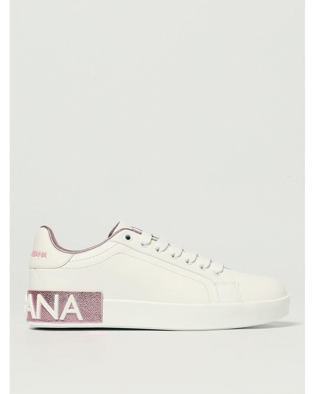 Dolce & Gabbana Natural Dolce &Amp Gabbana Portofino Leather Sneakers