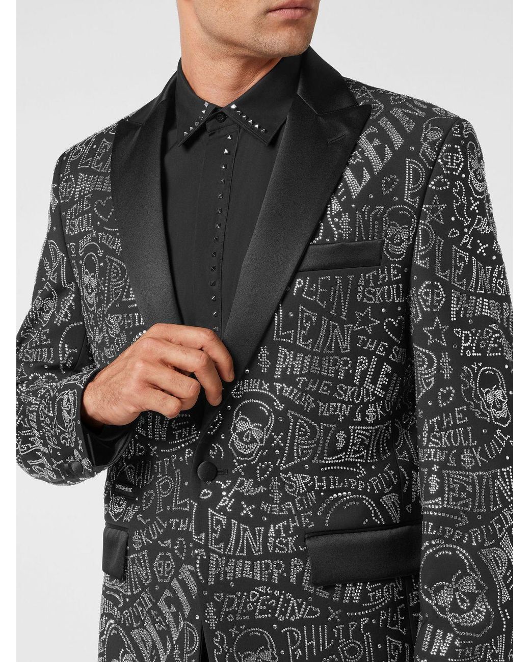 Philipp Plein Black Skull Single-Breasted Blazer for men