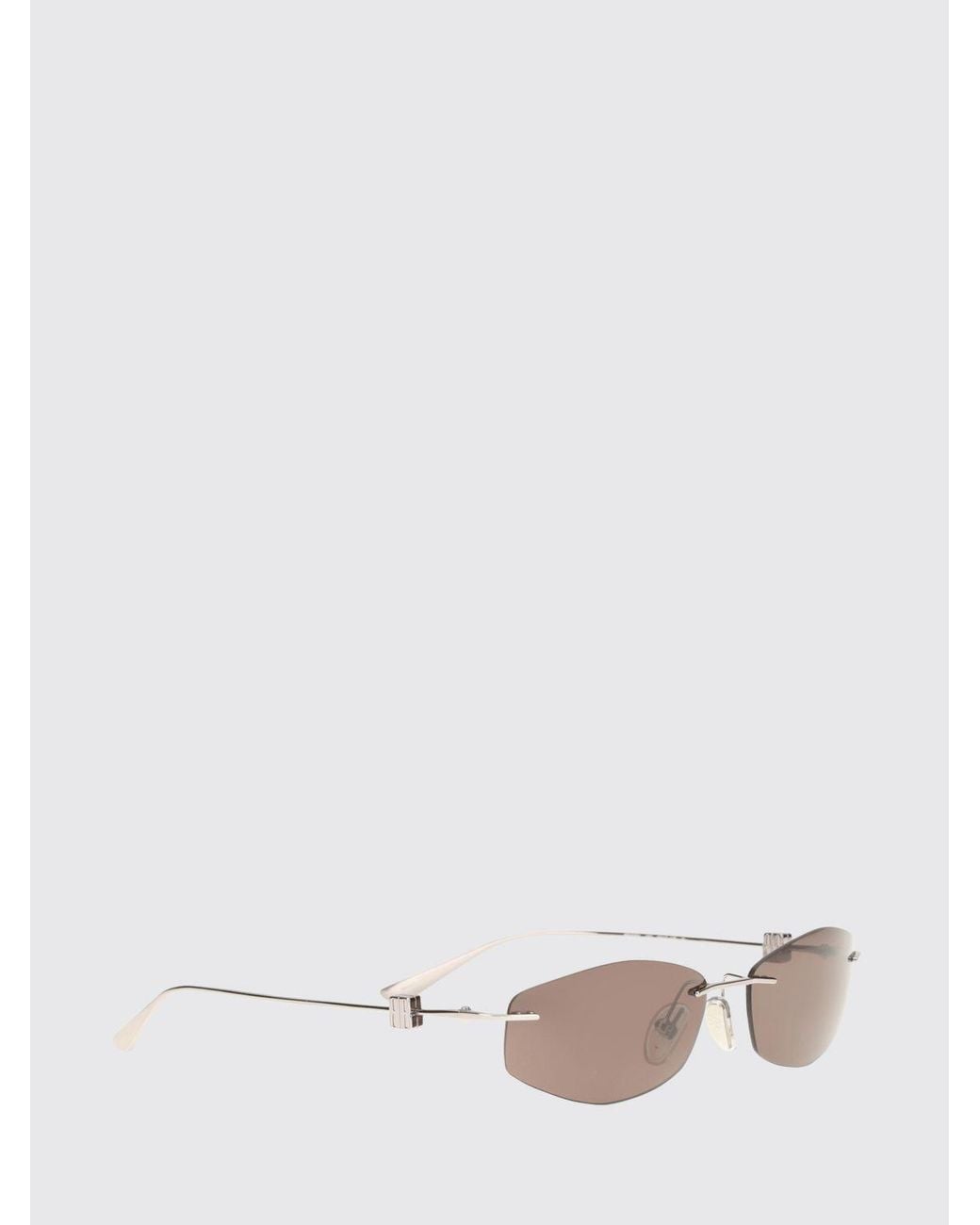 Balenciaga White D-Frame Nano Rectangular Metal Sunglasses With Tinted Lenses for men
