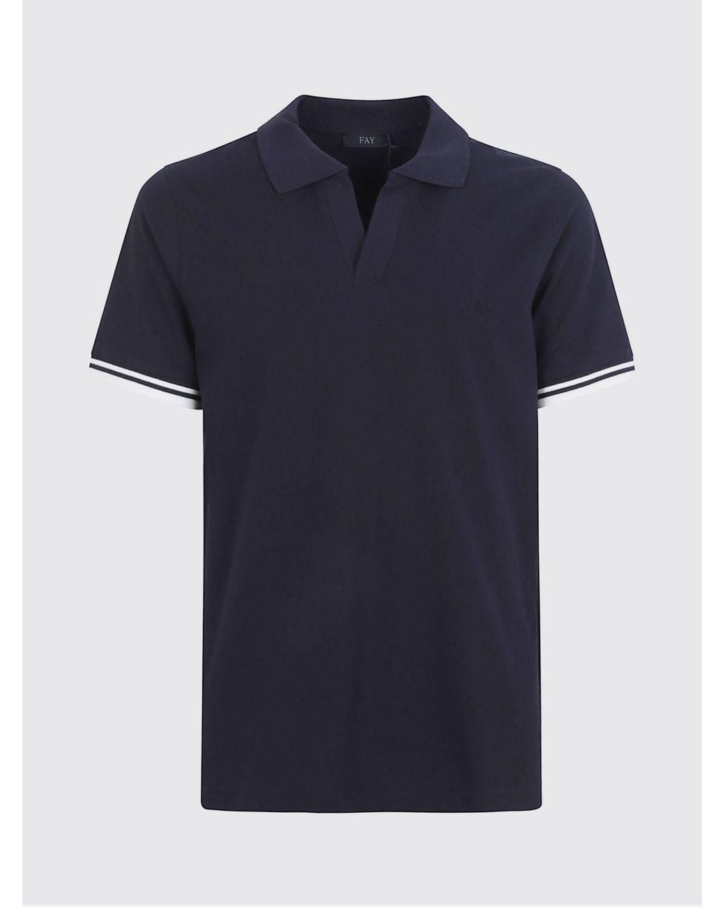 Fay Blue Basic Cotton Polo Shirt for men