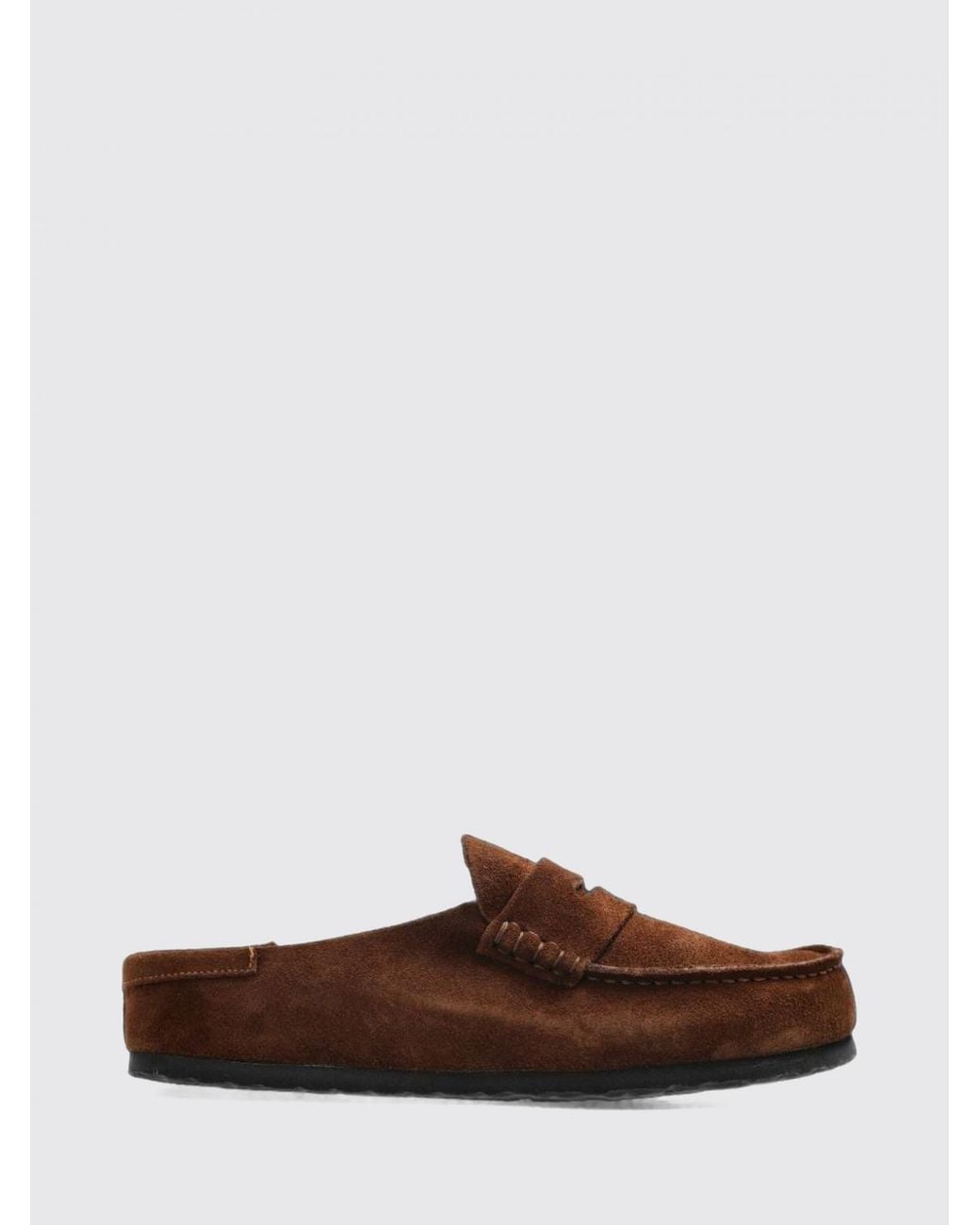 Birkenstock Brown Naples Suede Mules With Raised Seam Toe for men