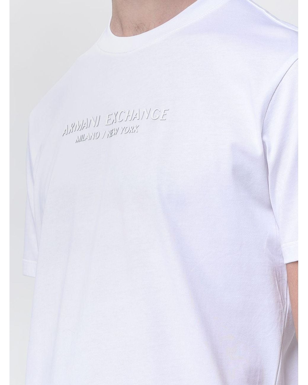 ARMANI EXCHANGE White Crew Neck T-Shirt With Logo for men