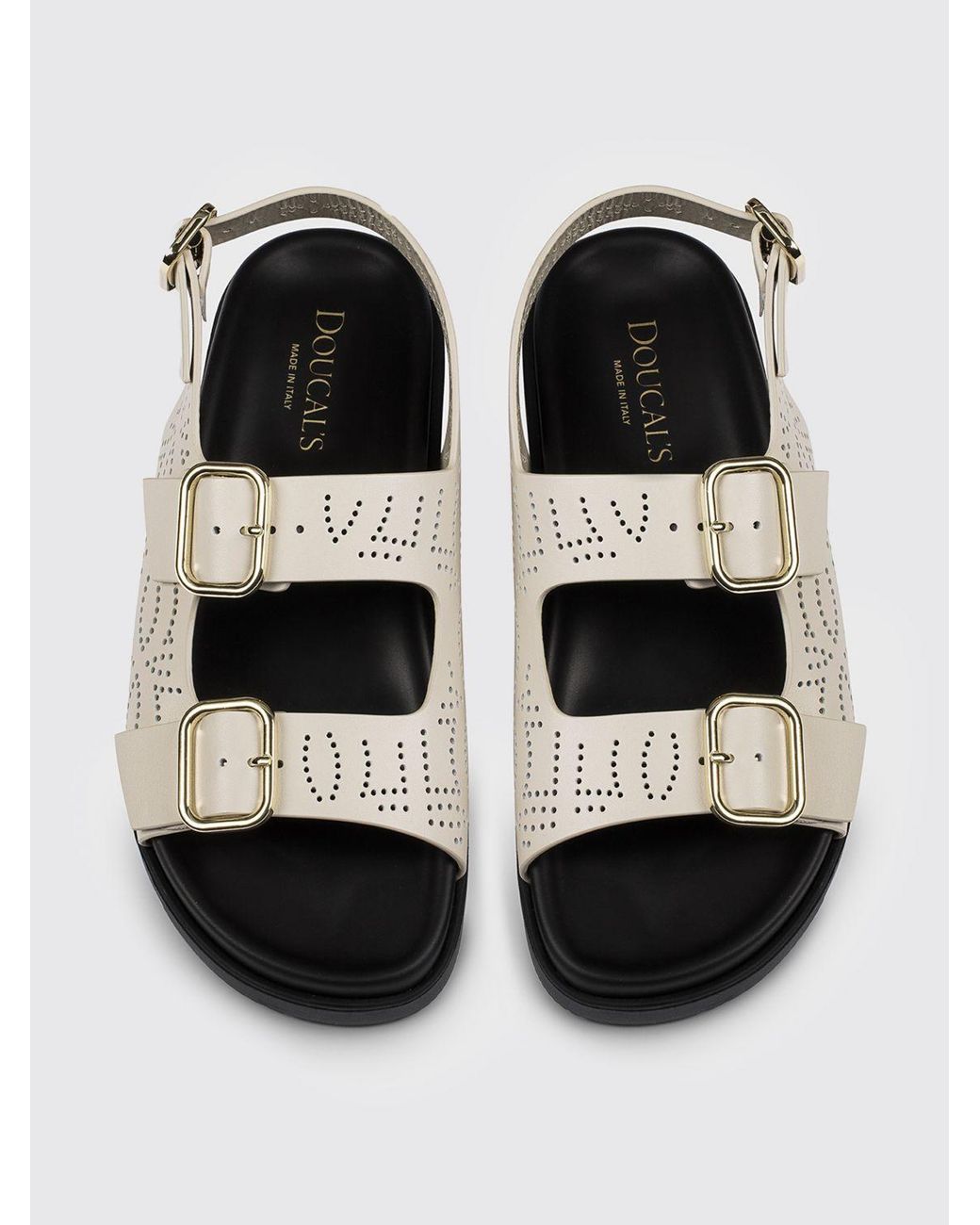 Doucal's White Perforated Leather Sandals