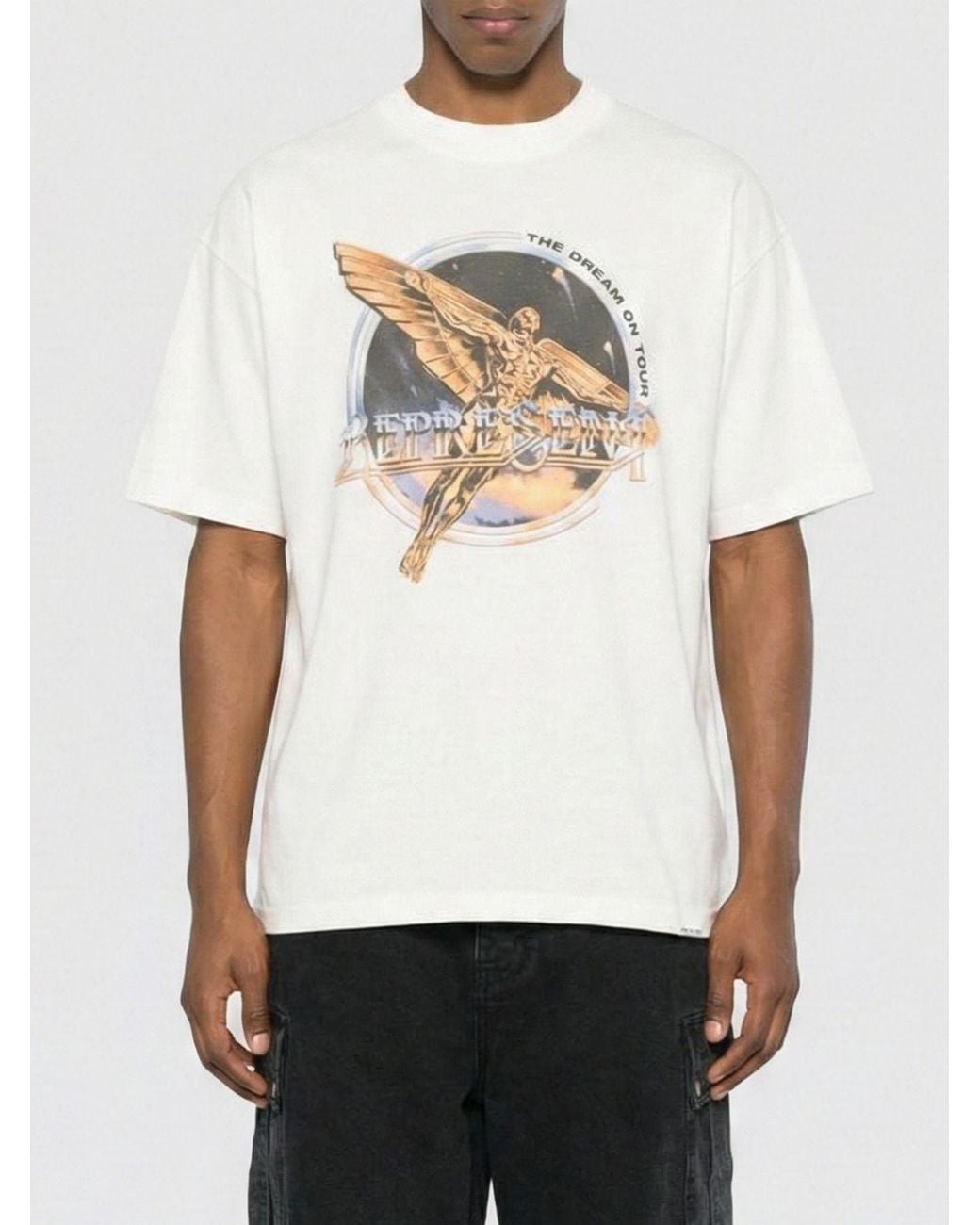 Represent White Printed Cotton T-Shirt for men