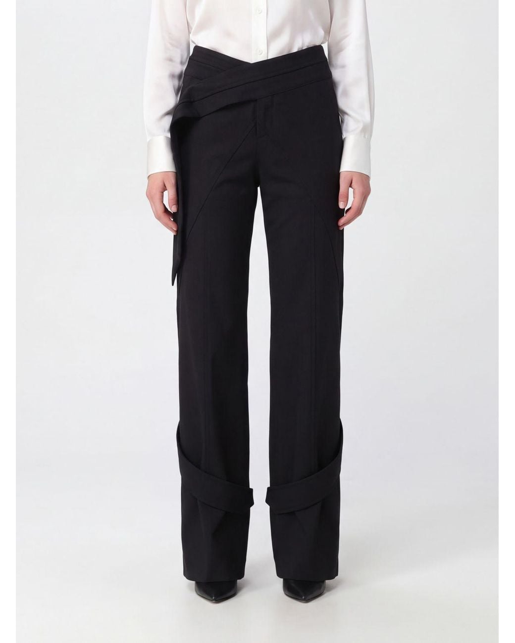Blumarine Blue Low-Rise Straight Trousers