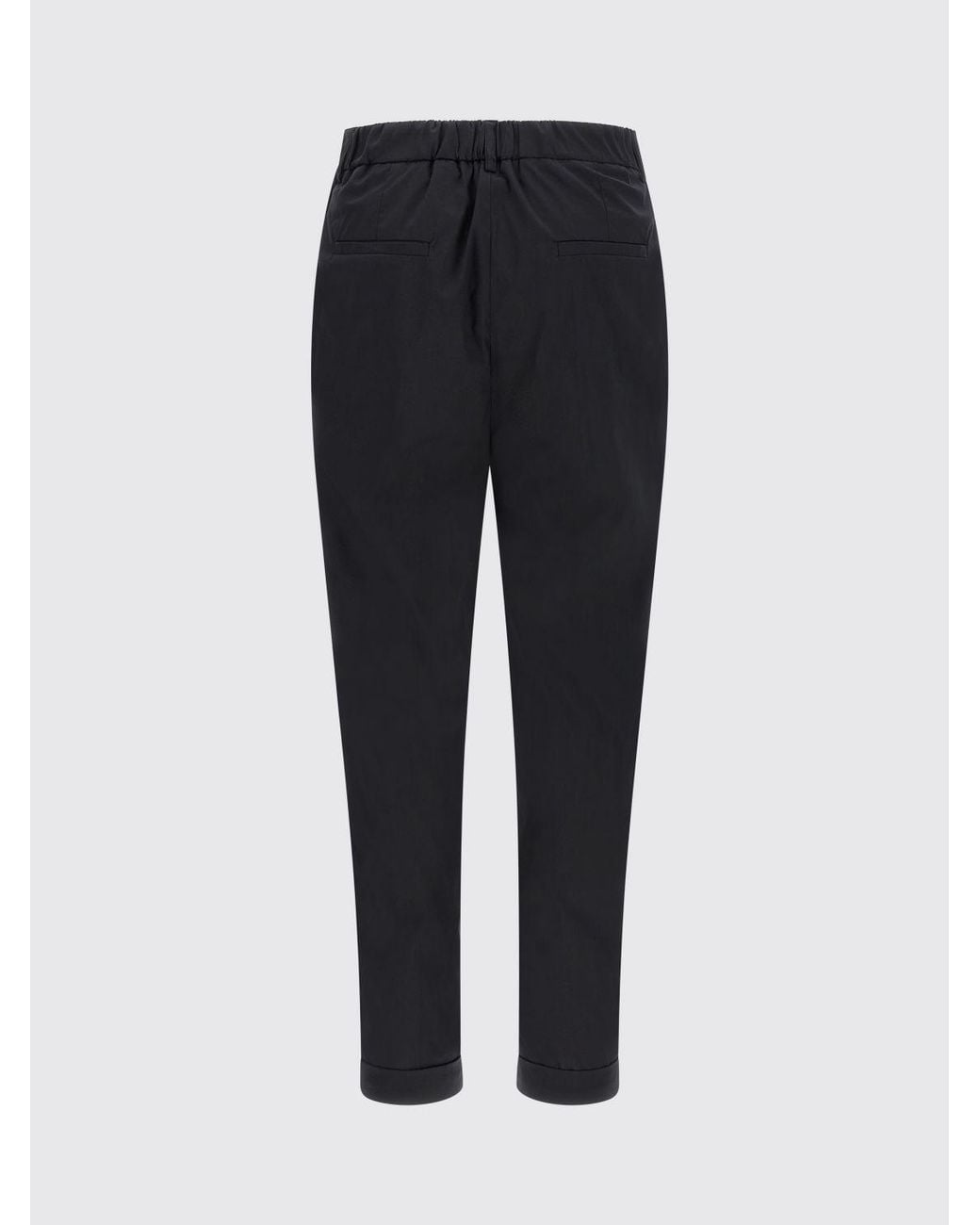 Kiton Black Cotton Blend Tailored Trousers