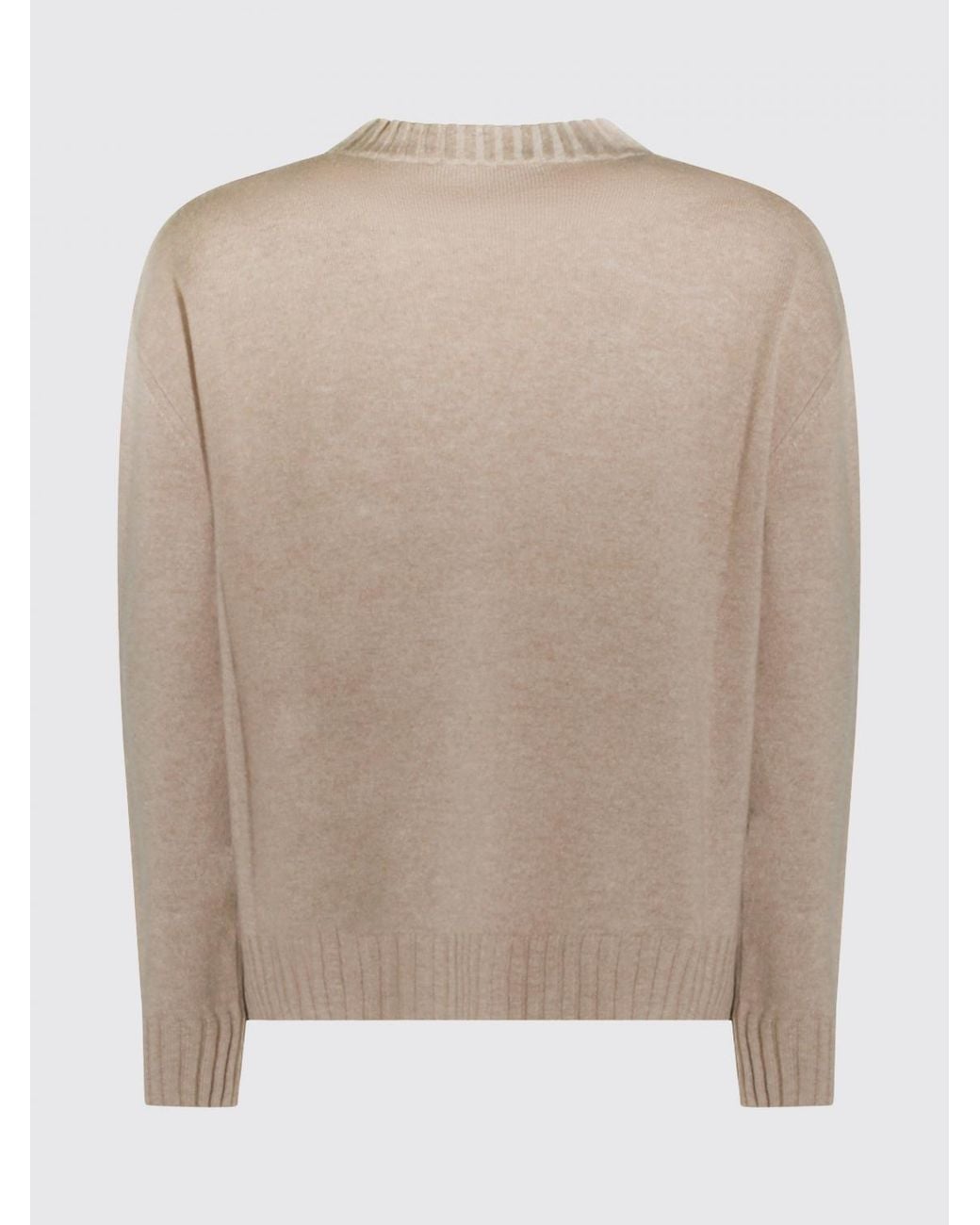 Fabiana Filippi Natural Virgin Wool Silk And Cashmere Crewneck Sweater With Monili