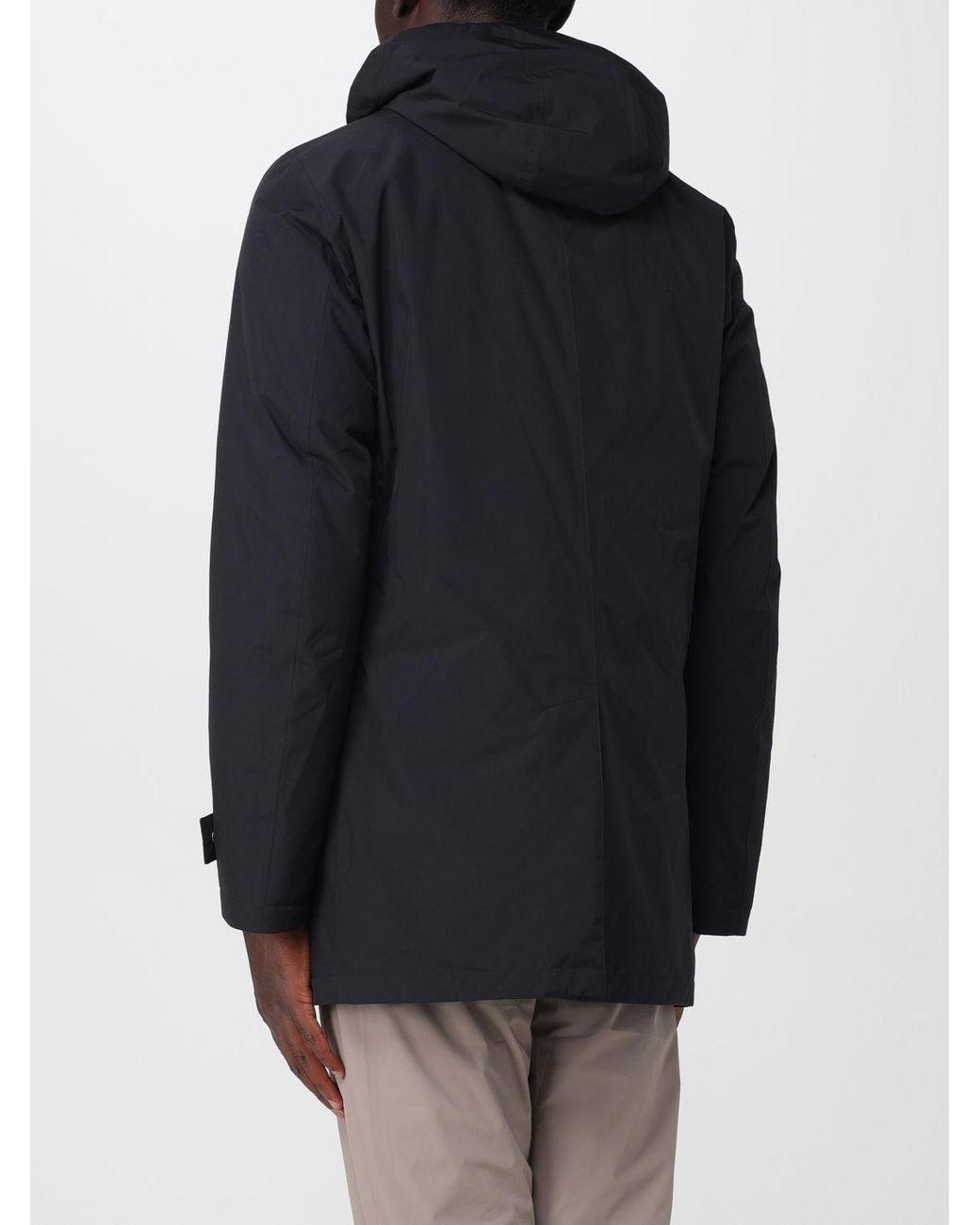 Herno Blue Water-Repellent Hooded Windbreaker Jacket for men