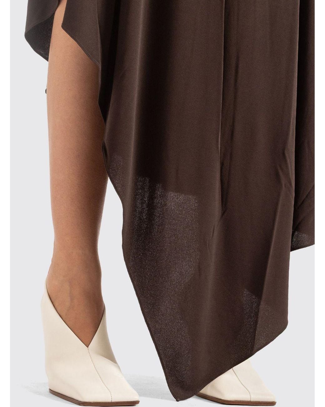 Alaïa Brown Sleeveless Asymmetrical Midi Dress