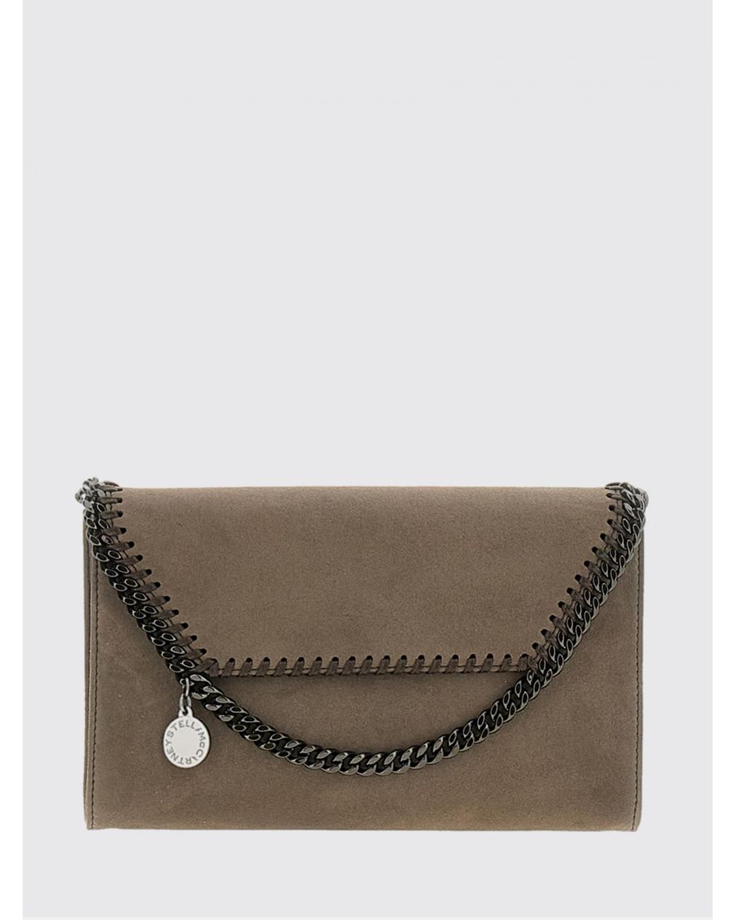 Stella McCartney Gray Falabella Eco Alter Mat Wallet On Chain With Chain Strap