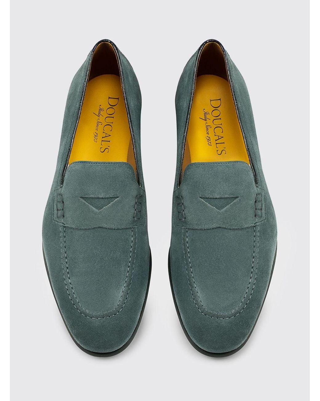 Doucal's Green Suede Loafer for men