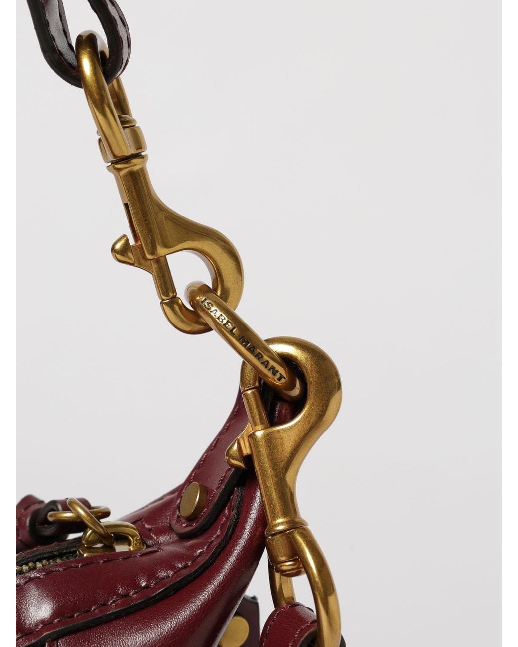 Isabel Marant Purple Naoko Calfskin Leather Hobo Bag With Studs