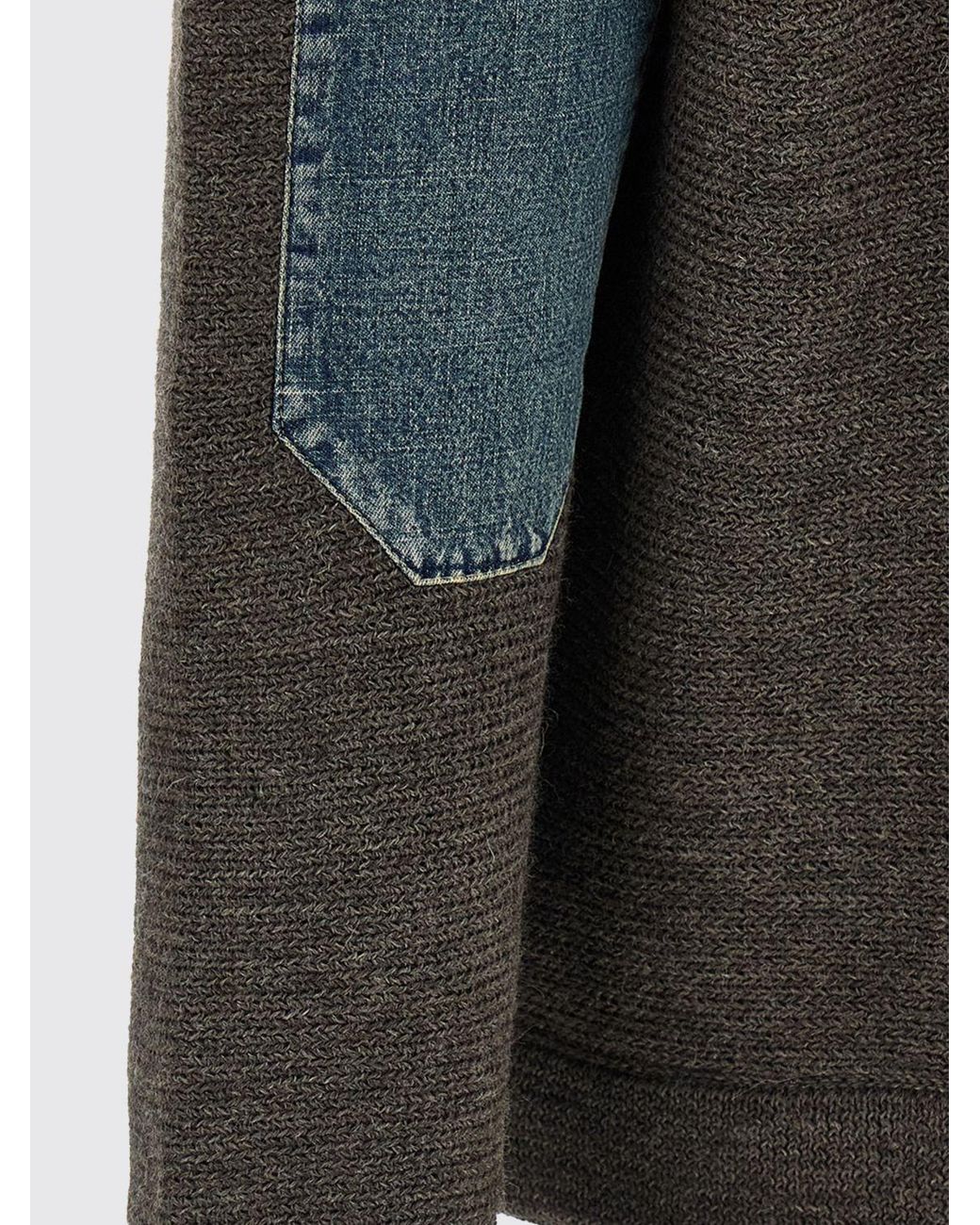 Maison Margiela Gray Pure Wool Jumper With Sailor Collar And Half-Zip for men
