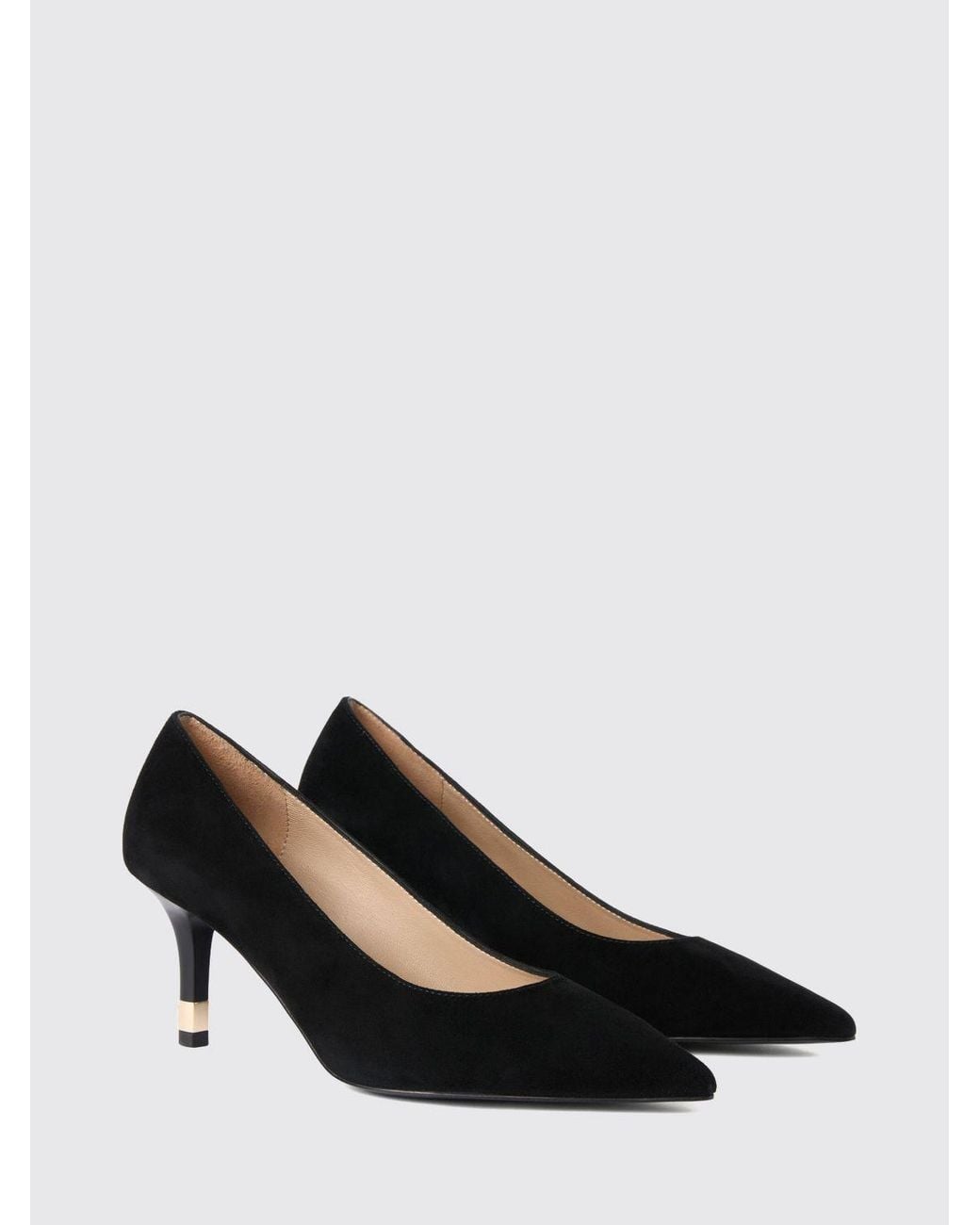 Furla Black Aria Suede Pumps With A Mid-Stiletto Heel And Almond Toe