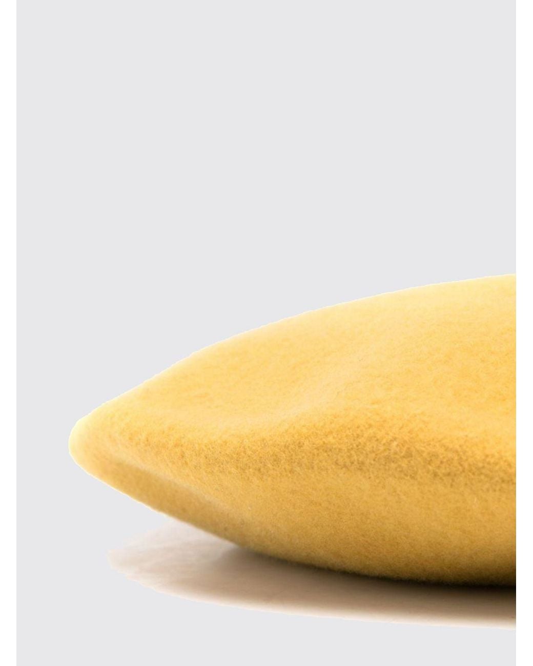 Borsalino Yellow Pure Wool Beret With Applied Logo