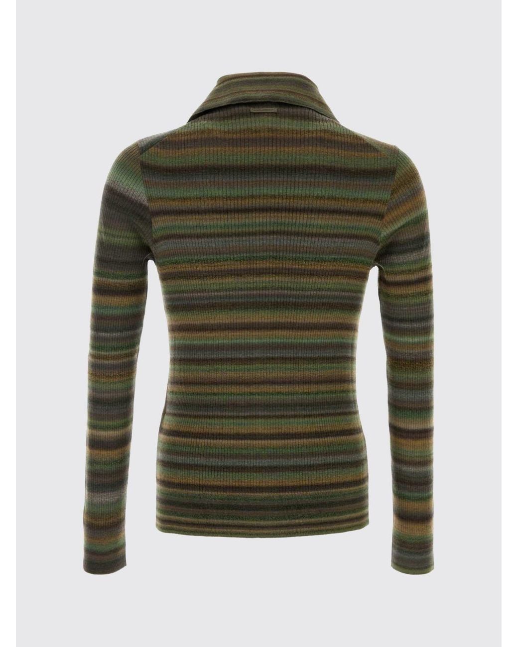 Dolce & Gabbana Gray Dolce &Amp Gabbana Slim Fit Striped Ribbed Wool Cardigan for men