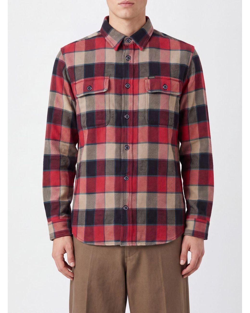 Filson Red Long-Sleeve Check Shirt for men