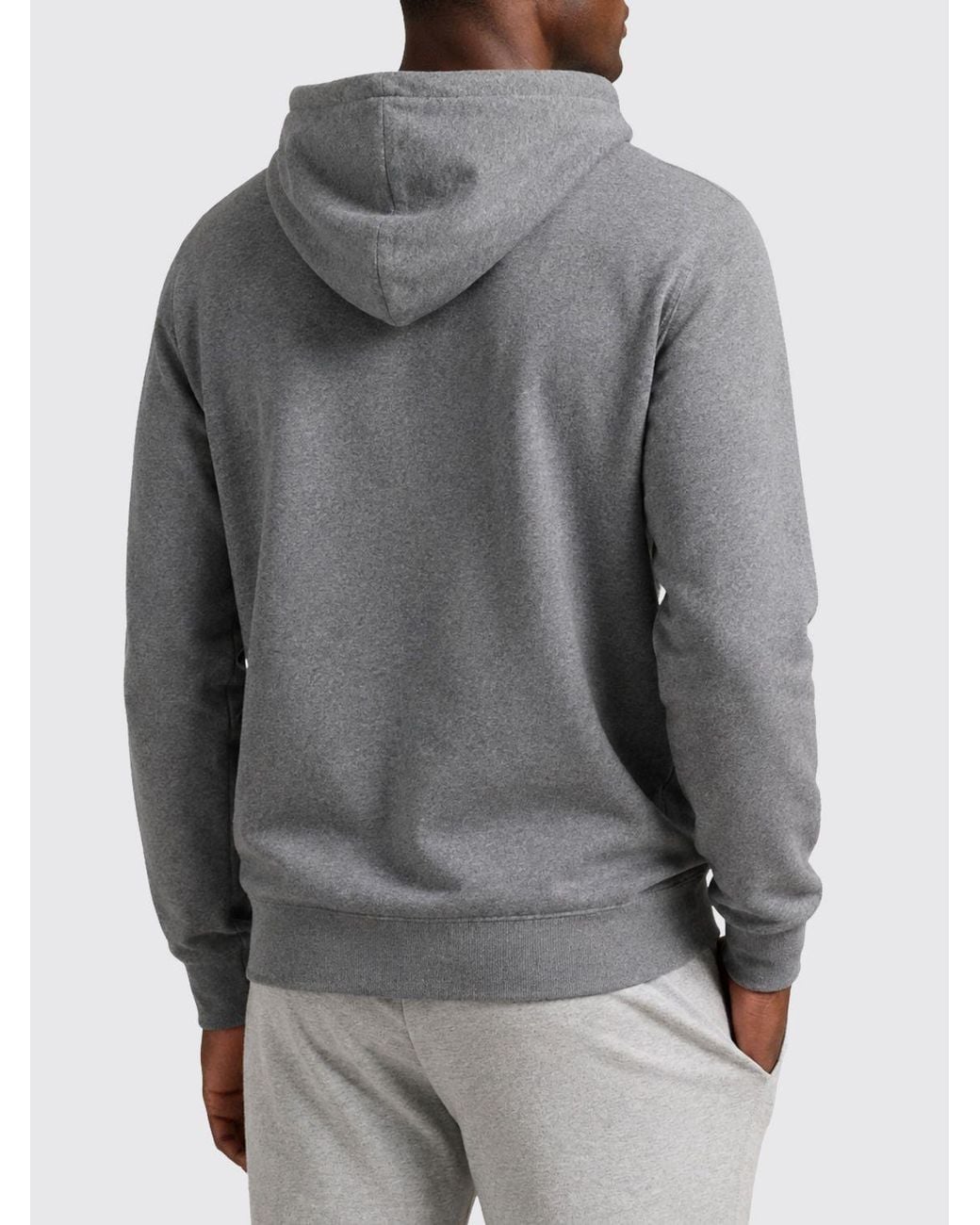 Polo Ralph Lauren Gray Cotton Hoodie With Embroidered Pony Logo for men