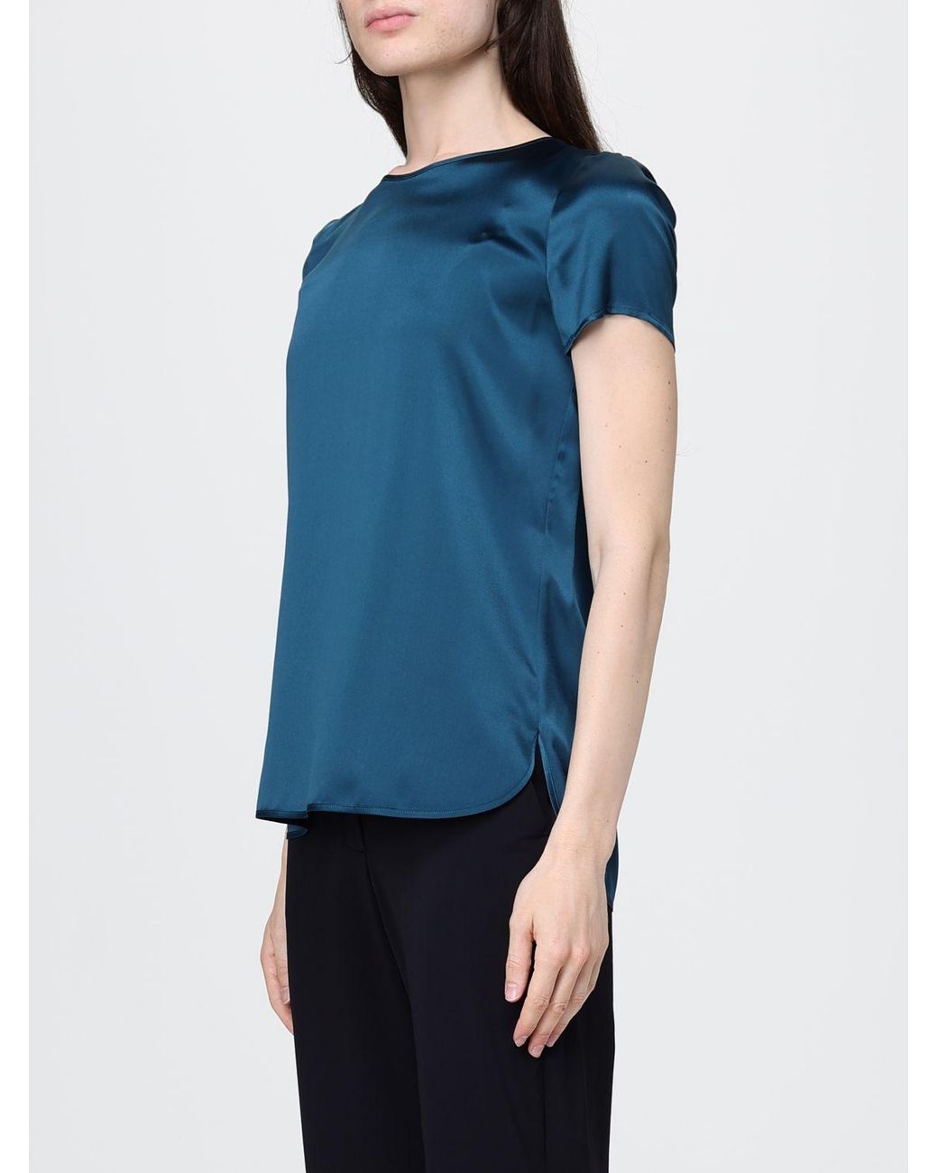 Max Mara Blue Silk Blouse