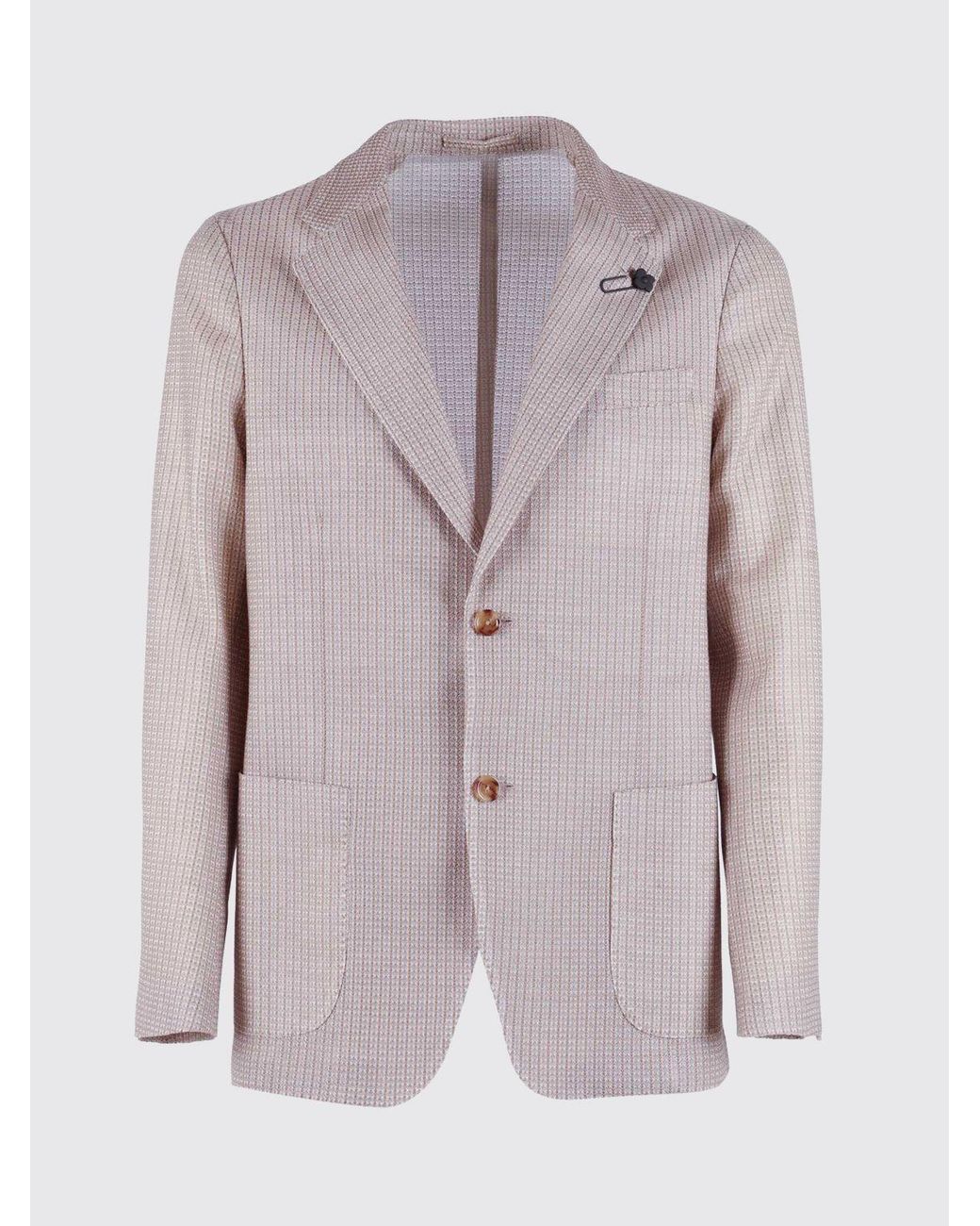 Lardini Gray Cotton Single-Breasted Blazer for men