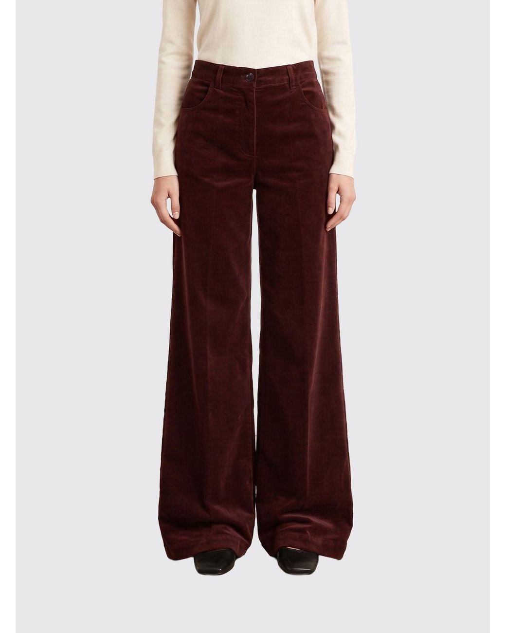 Aspesi Mid-Rise Flared Velvet Trousers