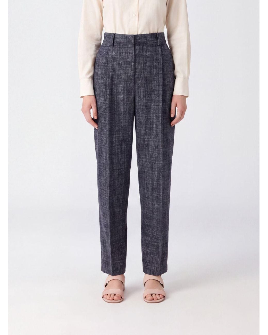 Fabiana Filippi Blue High-Waisted Straight Trousers