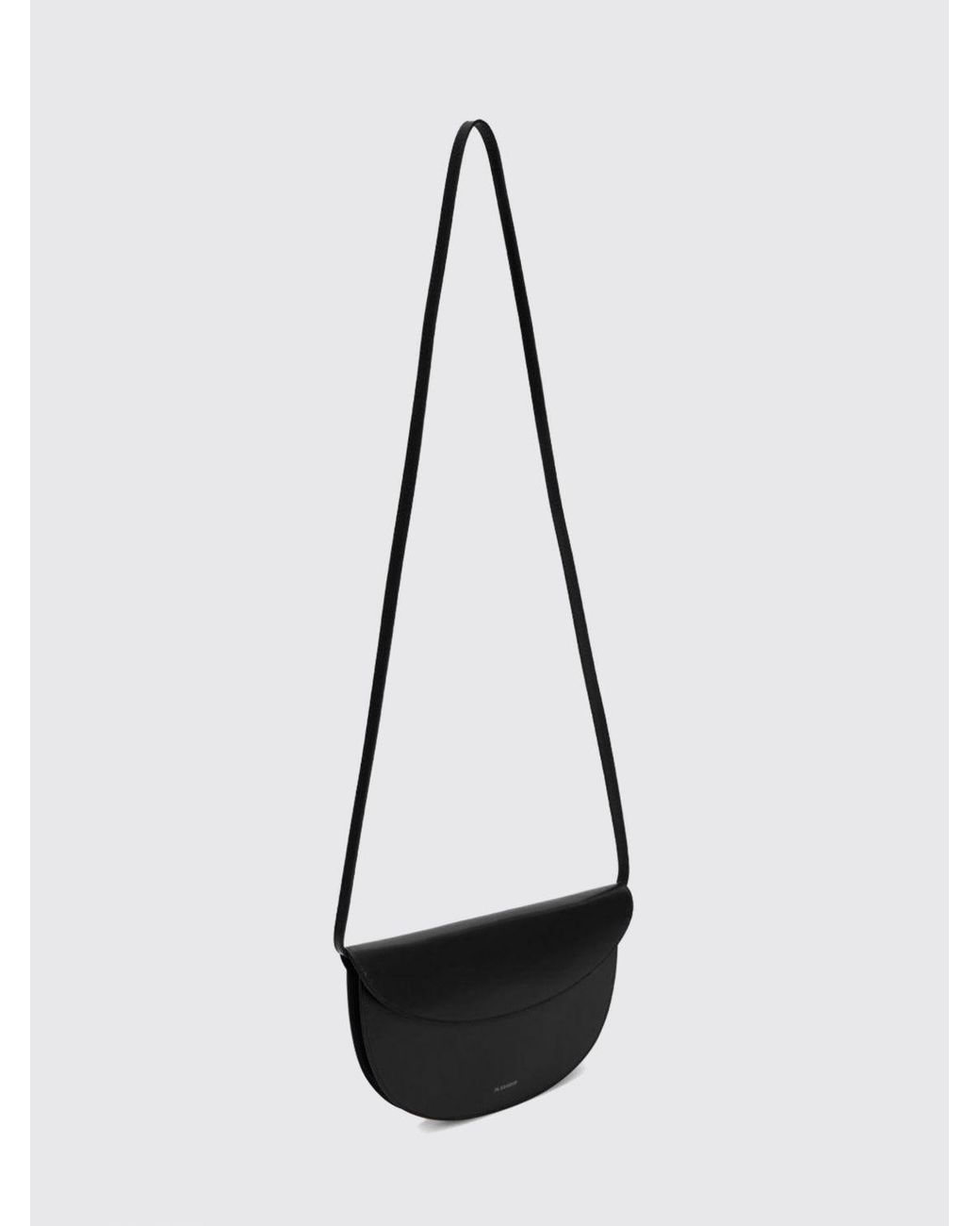 Jil Sander White Small Calfskin Leather Shoulder Bag With Flap Closure