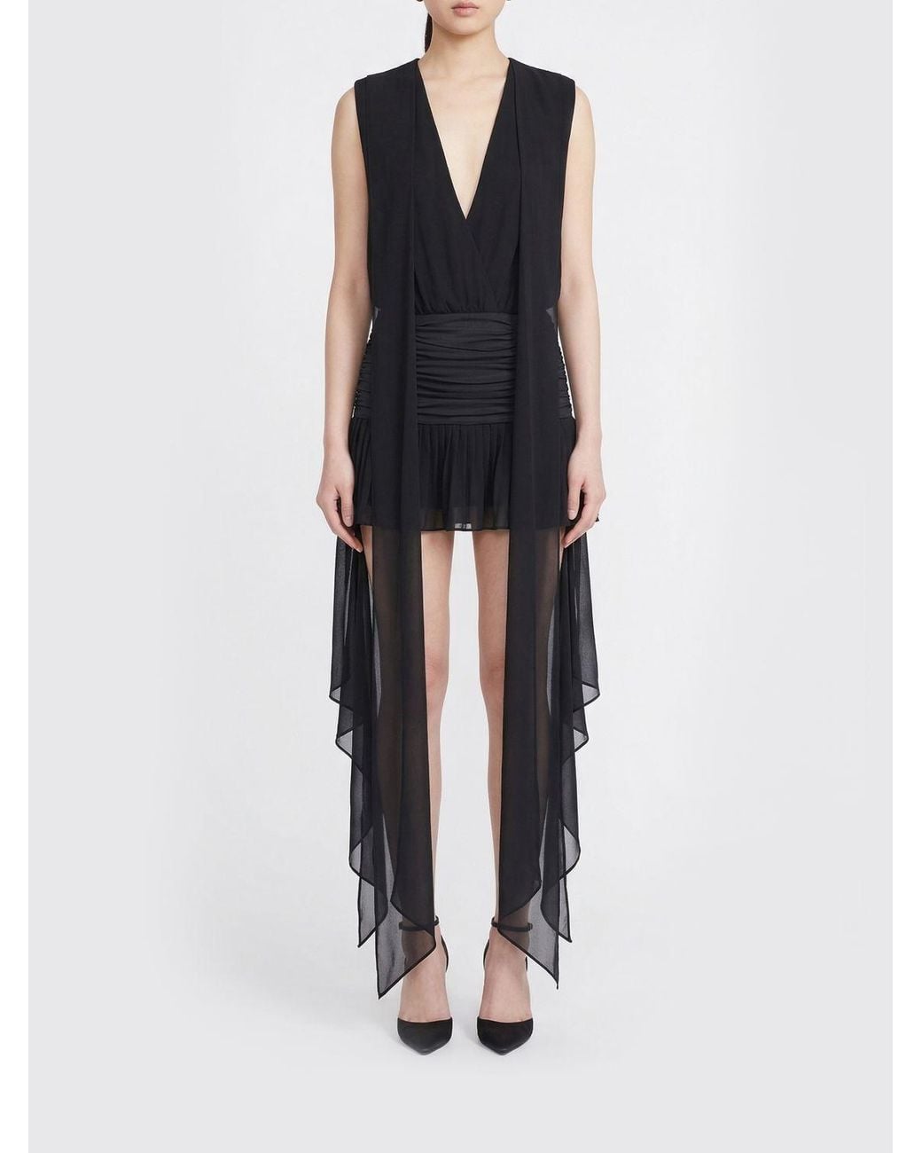 Blumarine Black Chiffon Mini Dress
