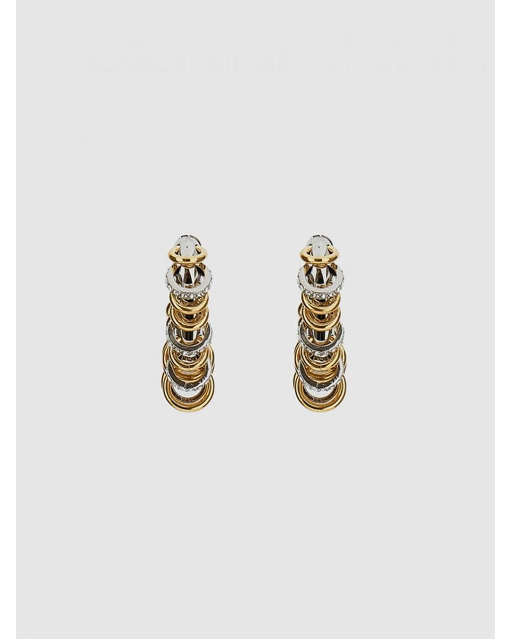 Rabanne White Punk Xl Link Crystal-Embellished Dangle Earrings
