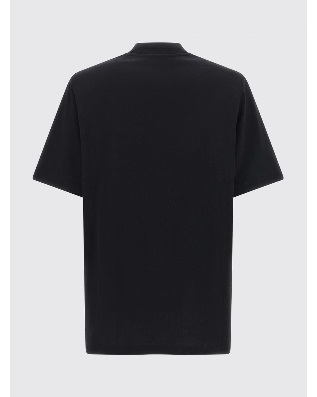 The Attico Black Cotton Crewneck T-Shirt With Dropped Shoulders And Tone-On-Tone Logo