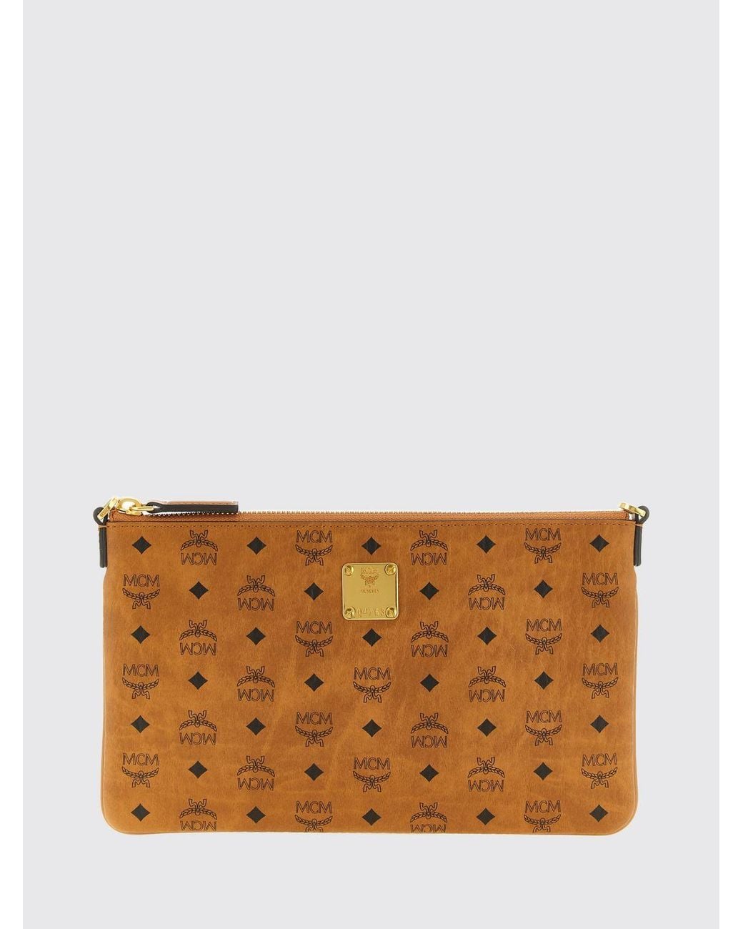 MCM Brown Aren Envelope Clutch