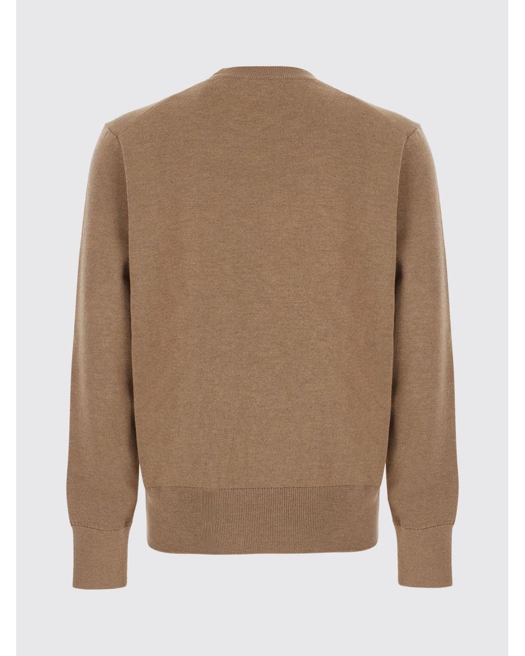 AMI Natural Wool Crewneck Jumper With Embroidered Ami De Cœur Logo for men