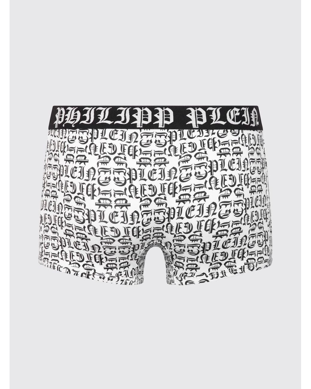 Bóxers De Mezcla De Algodón Elástico Con Estampado De Letras Philipp Plein de hombre de color White