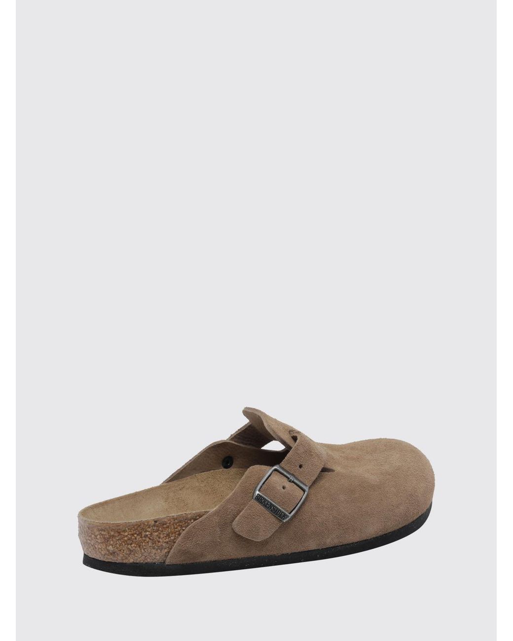 Birkenstock Brown Boston Suede Mules With Cork Footbed