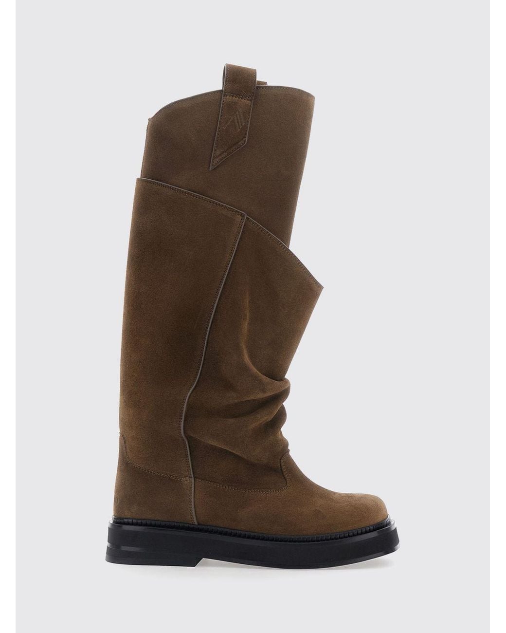 The Attico Brown New Robin Passeggiata Suede Knee-High Biker Boots